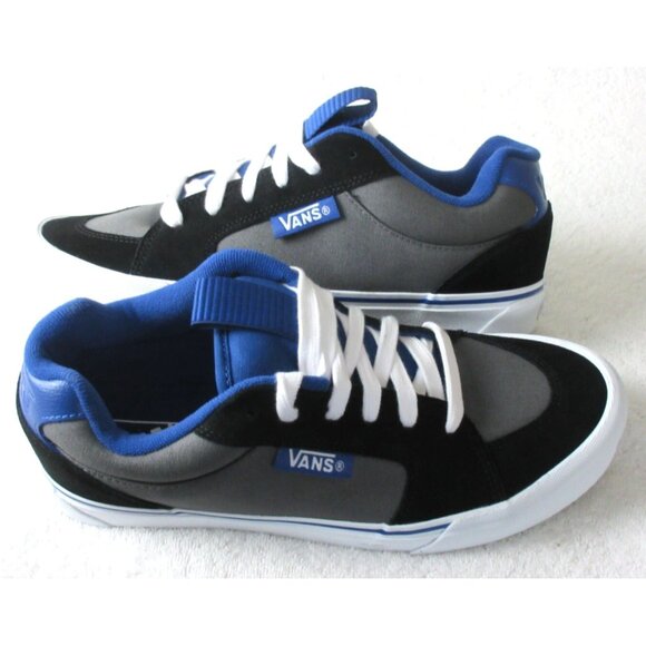 Vans Men's Chukka Push Black Pewter Grey Blue Canvas Suede shoes Sizes NIB - Picture 1 of 5